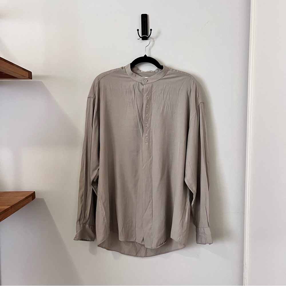 Pavo by Lastrada Vintage Men’s Banded Mandarin Collar Shirt Medium 15-15.5 90s